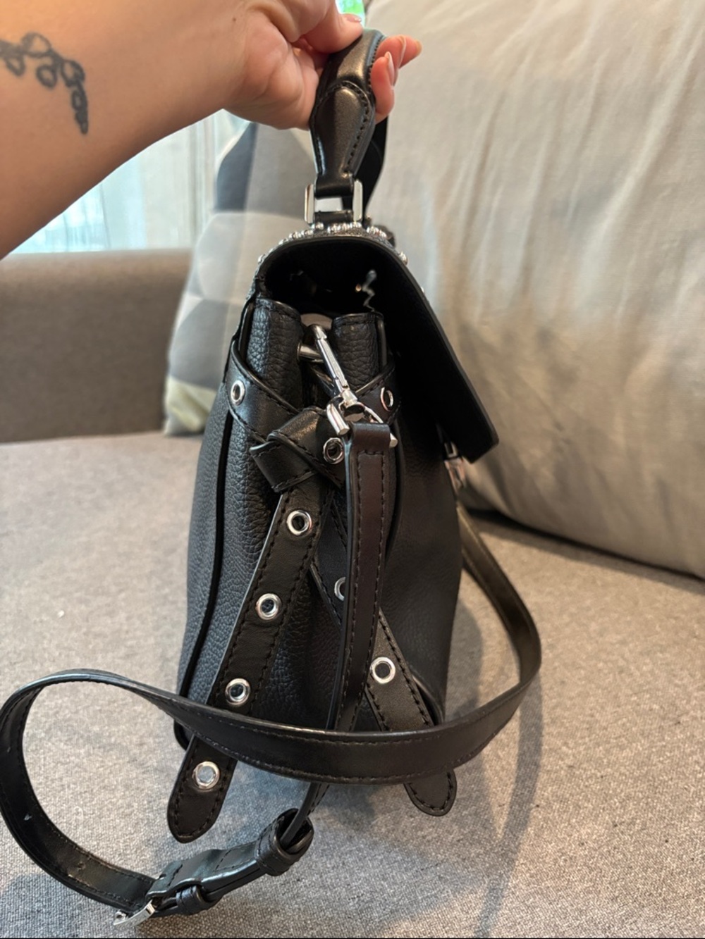 🖤 Michael Kors Black Studded Leather Bristol Satchel 🖤 - Picture 5 of 16